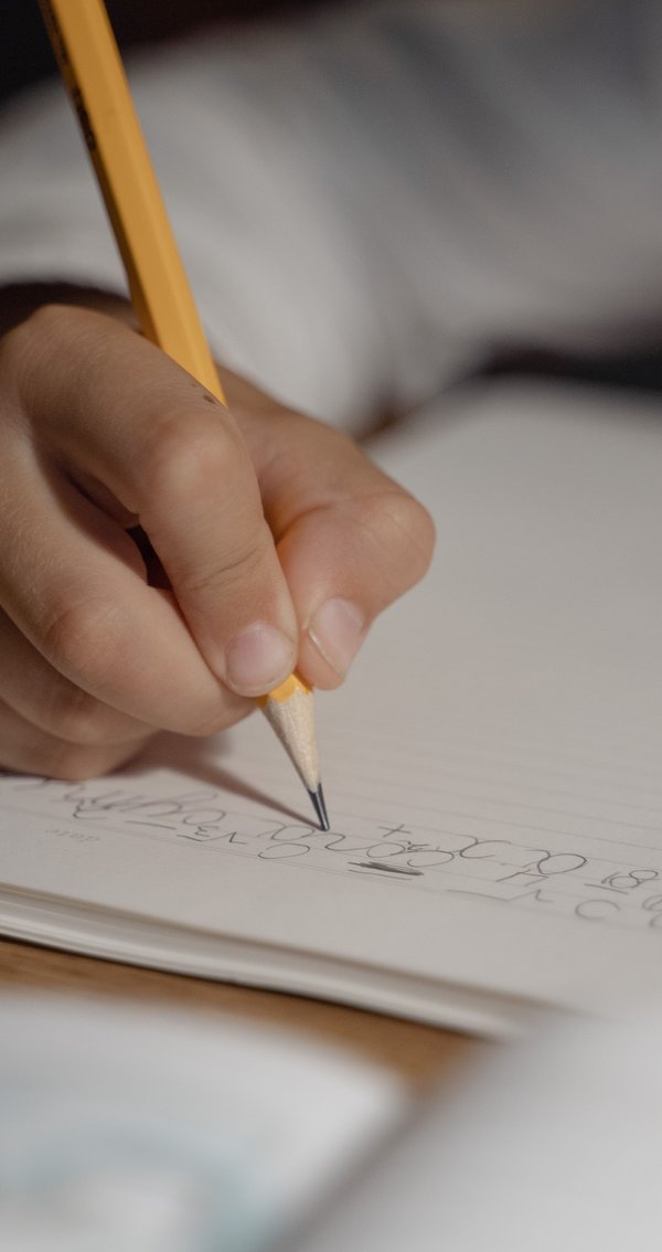 student hand writing